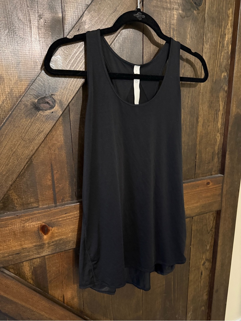 lululemon athletica Black Scoop Neck Racerback Tank